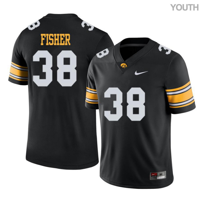 Youth Iowa Hawkeyes NCAA #38 Jake Fisher Black Authentic Nike Alumni Stitched College Football Jersey UG34Y34GN